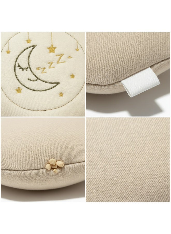 حزام المغص للرضع الأطفال بنواة الكرز، حزام مغص الاطفال مصنوع من قطن نقي قابل للتعديل بنسبة 100٪،حزام منع المغص،  وسادة تدفئة لبطن الرضيع لتخفيف الغازات والمغص (قمر) - Image 2