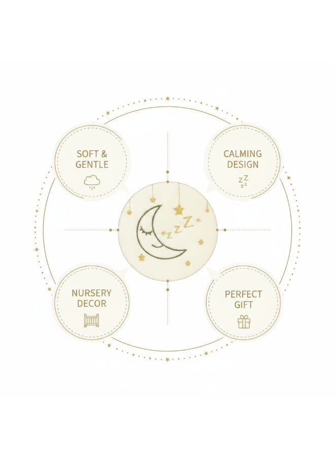 حزام المغص للرضع الأطفال بنواة الكرز، حزام مغص الاطفال مصنوع من قطن نقي قابل للتعديل بنسبة 100٪،حزام منع المغص،  وسادة تدفئة لبطن الرضيع لتخفيف الغازات والمغص (قمر) - Image 3