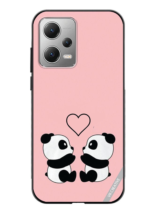 VR CREATIVE Protective Case Cover For Xiaomi Redmi Note 12 Panda Love Design Multicolour - Image 1