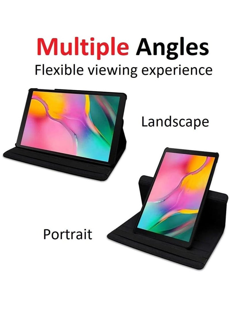 MUNTAQI Rotating Case for Samsung Galaxy Tab A7 10.4 (2020/2022) [T500/T505/T507/T509] | 360-Degree Stand with [Auto Sleep/Wake] | Folio Leather Smart Tablet Cover (Black) - Image 2