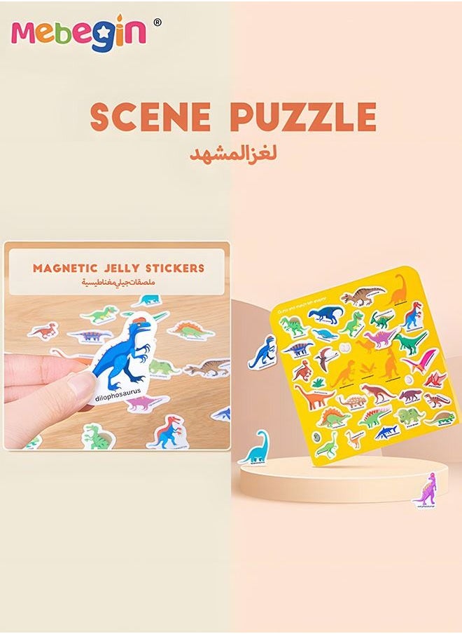 MEBEGIN 2 Pack Waterproof Montessori Busy Book with Dinosaur and Sea Themes, Reusable DIY Sticker Books with Handle, Fun Preschool Educational Toys, Perfect Portable Travel Toys for Kids, Easy to Use, Ideal Gift for Kids  - Image 4