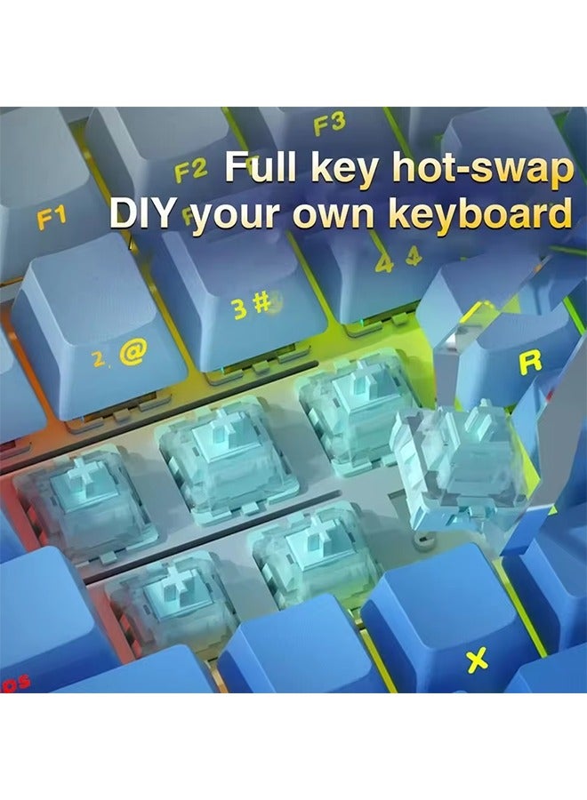أولا لوحة مفاتيح AULA F108 بتصميم 100% ومعدل اقتراع 1K ولوحة مفاتيح ميكانيكية للألعاب قابلة للتبديل السريع ومفتاح خطي مع برنامج ماكرو - Image 4