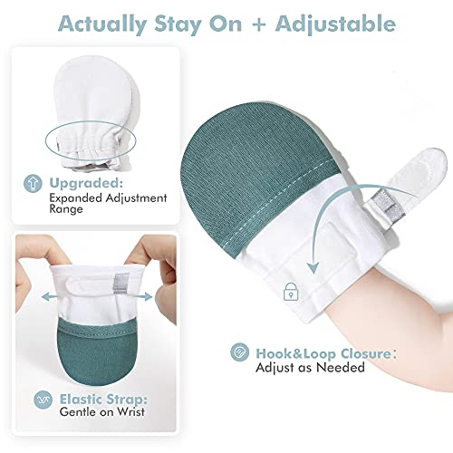 HAPIU Baby Mitten, 2 pack, Geometry&Emerald, 0-3 Months - Image 3