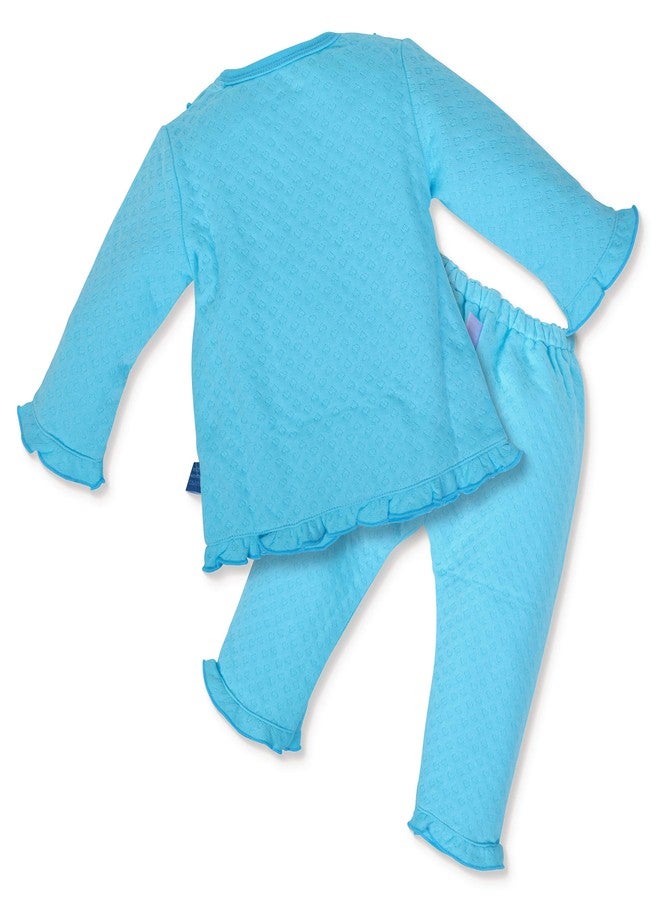 Pokory Night Suit for Babies Full Sleeves Solid Hosiery Cotton Night Suits for Baby Boy and Baby Girl |Night Wear|Night Dress|Sleeping Tshirt and Pyjama Set-Turquoise Blue-Size-2 - Image 2