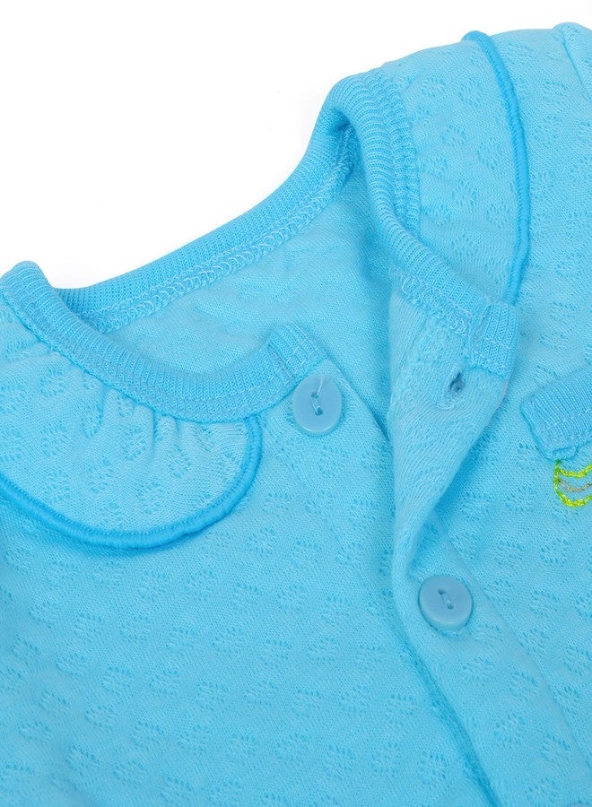 Pokory Night Suit for Babies Full Sleeves Solid Hosiery Cotton Night Suits for Baby Boy and Baby Girl |Night Wear|Night Dress|Sleeping Tshirt and Pyjama Set-Turquoise Blue-Size-2 - Image 4