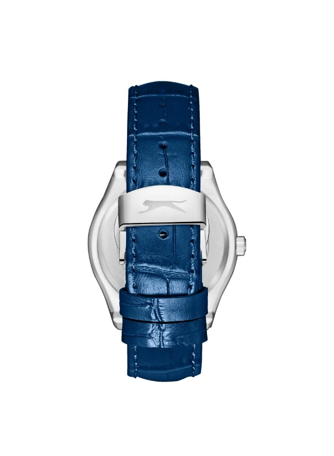 Slazenger Slazenger Men's Watch, Analog Display and Leather Strap - SL.9.2486.1.02, Dark Blue