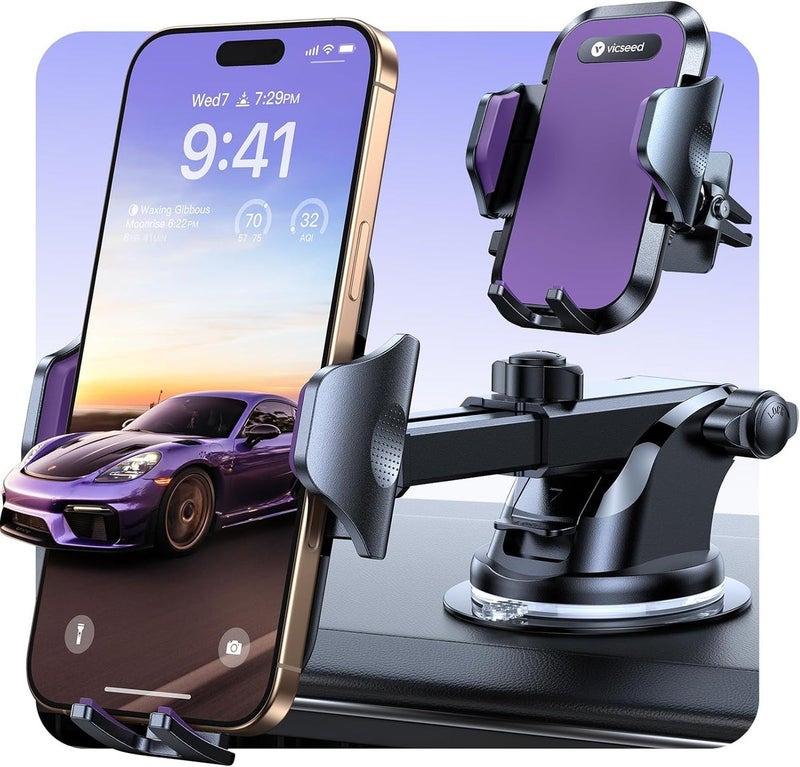 VICSEED True Strongest Suction Rally Racing-Grade Stability Car Phone Holder for iPhone Samsung All Phones, Yellow - Image 1
