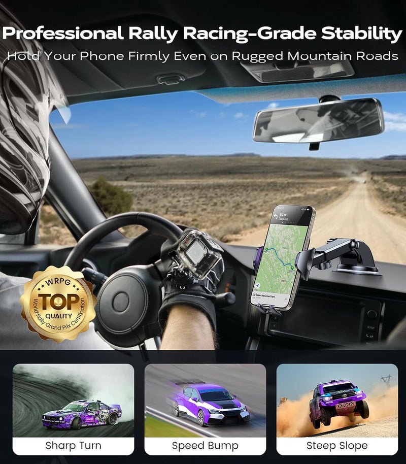 VICSEED True Strongest Suction Rally Racing-Grade Stability Car Phone Holder for iPhone Samsung All Phones, Yellow - Image 3