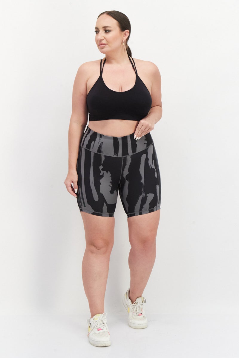 Adidas Women Plus Size Pull On Training Shorts, Black  - Image 4