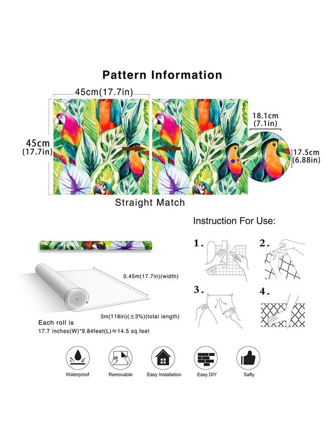 93067 Peel And Stick Wallpaper Rain Forest Palm Leaves Parrot Green Multi Removable For Accent Wall Bedroom Decorations 17.7In X 118In - pzsku/ZDC679A587C951168B49AZ/45/_/1720090725/96e440cc-95c2-4575-ba70-a61750377429