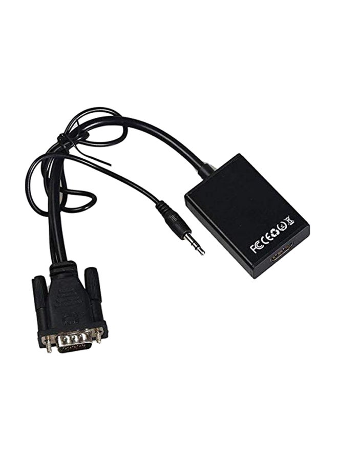 VGA Male To HDMI Audio Video Cable Converter Black - Image 1