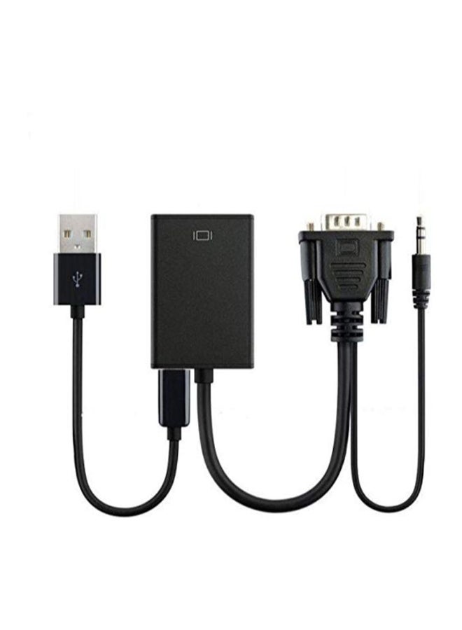 VGA Male To HDMI Audio Video Cable Converter Black - Image 2