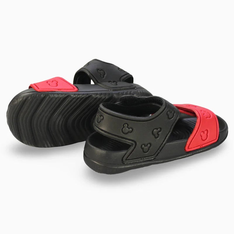 Our kids Boys Leather Sandals - Red with Mickey Mouse Detail - Image 3