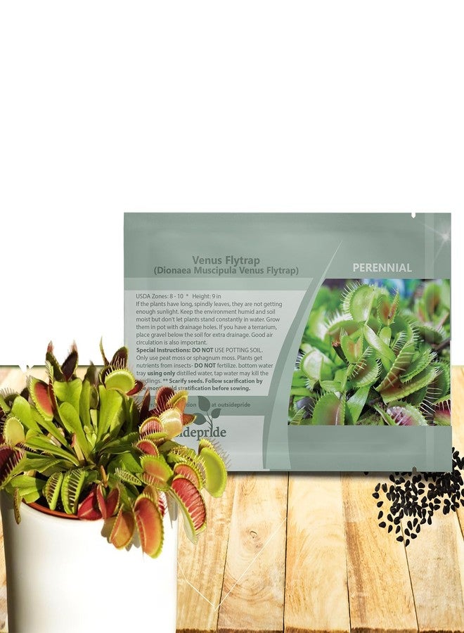 Outsidepride Venus Flytrap Seeds - 10 Pcs Perennial, Unique & Carnivorous, Indoor Plant Seeds for House Plants, Easy to Grow & Low Maintenance, Ideal for Terrariums, Pots, & Non-Winter Hardy Zones - Image 1