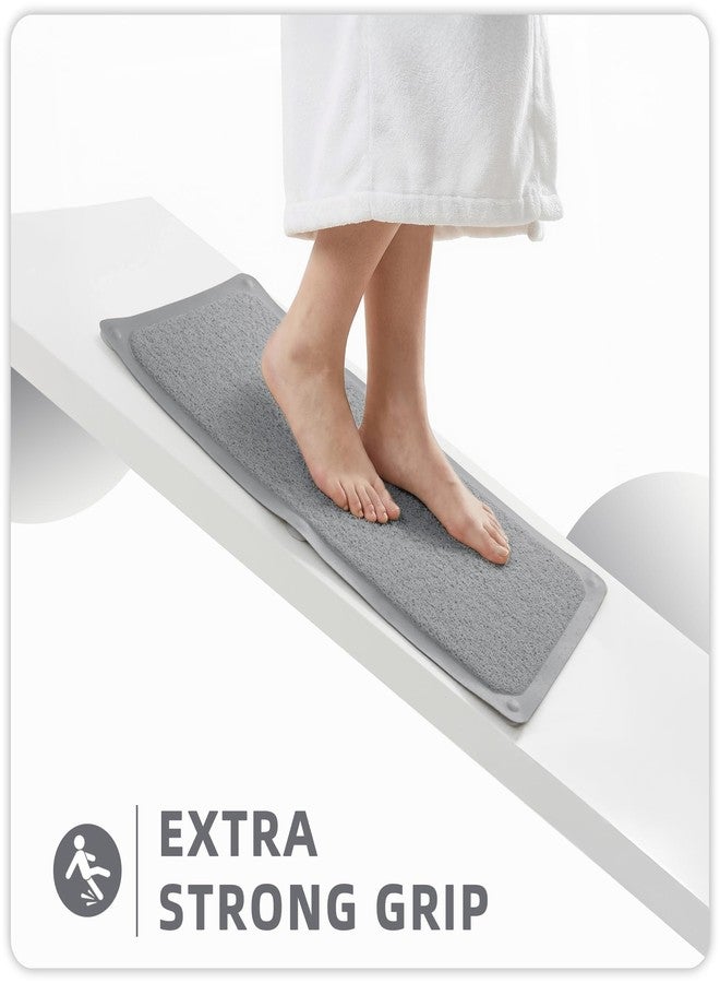 Bosap Upgraded Anti Slip Shower Mat for Inside Shower,Non Slip Bathtub Mat with Suction Cups,Shower Floor Mat,Scrubber Mats,Easy to Clean,Quick Dry,Easy Drainage,Loofah Bath Mat for Tub,Grey,16''x24'' - Image 2