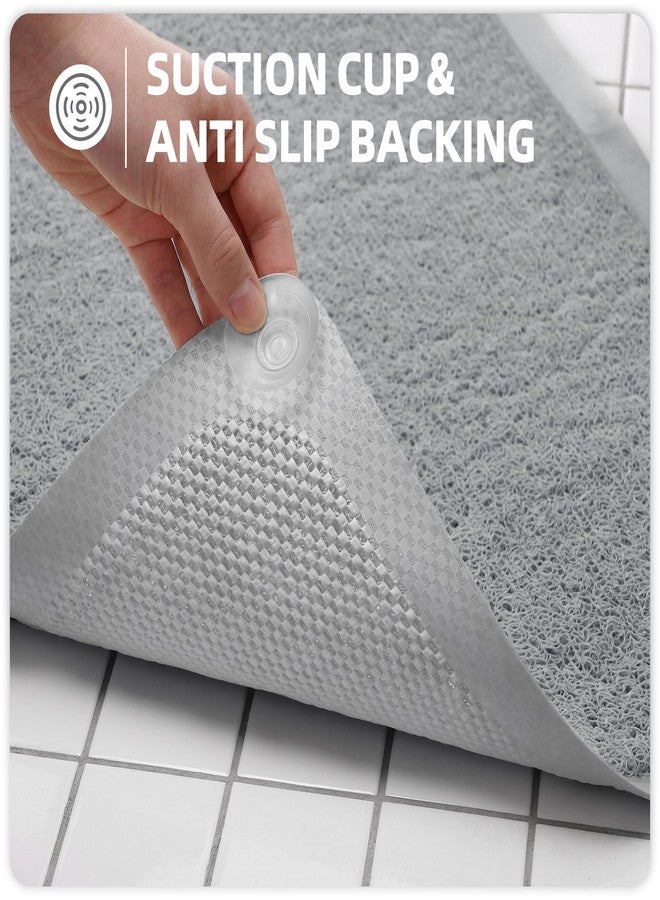 Bosap Upgraded Anti Slip Shower Mat for Inside Shower,Non Slip Bathtub Mat with Suction Cups,Shower Floor Mat,Scrubber Mats,Easy to Clean,Quick Dry,Easy Drainage,Loofah Bath Mat for Tub,Grey,16''x24'' - Image 3