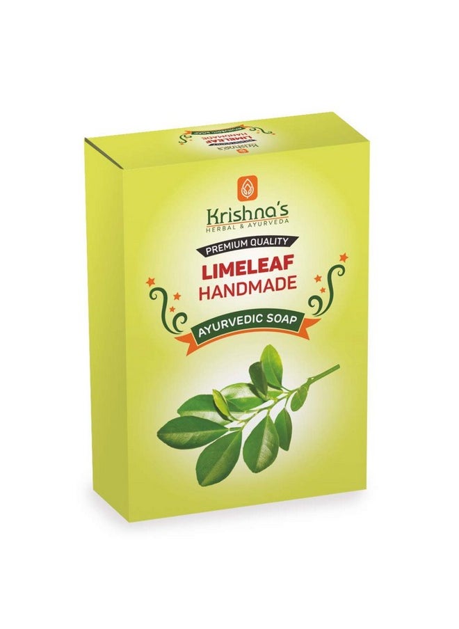 Krishna's Herbal & Ayurveda Krishna'S Lime Leaf Handmade Soap 100G (Pack Of 4) Herbal Bathing Soap For Acne Suitable For All Skin Type  - Image 3