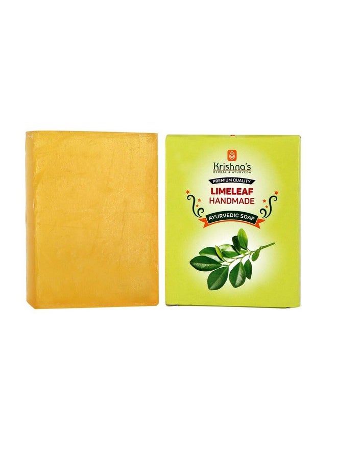 Krishna's Herbal & Ayurveda Krishna'S Lime Leaf Handmade Soap 100G (Pack Of 4) Herbal Bathing Soap For Acne Suitable For All Skin Type  - Image 2