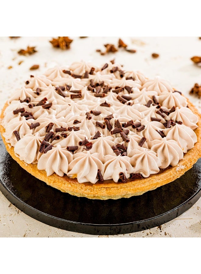 Restaurantware Pastry Tek 8 Inch Cake Board, 1 Durable Cake Drum - Round, Covered Edges , Black  Paper Cake Base , Disposable , For Birthdays, Weddings, Or Parties - Image 3