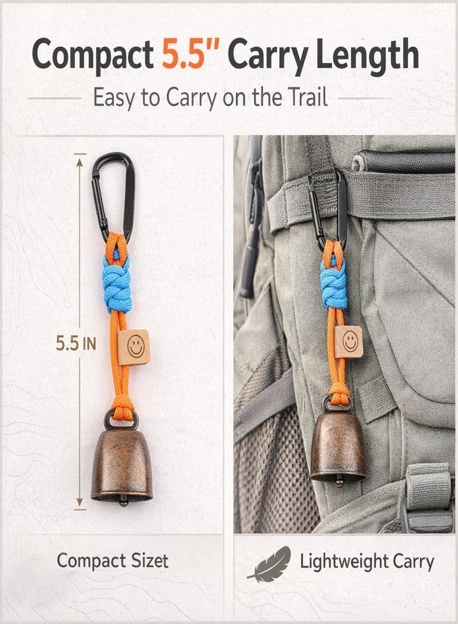 kcrygogo 2 Pack Bear Bells with Handwoven Rope for Hiking Camping - Outdoor Safety Alert Bell to Deter Bears, Wildlife Warning铃 for Backpacking, Trekking in Bear Country, Great Gift for Hikers - Image 2
