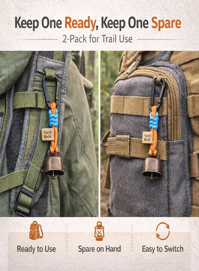 kcrygogo 2 Pack Bear Bells with Handwoven Rope for Hiking Camping - Outdoor Safety Alert Bell to Deter Bears, Wildlife Warning铃 for Backpacking, Trekking in Bear Country, Great Gift for Hikers - Image 5
