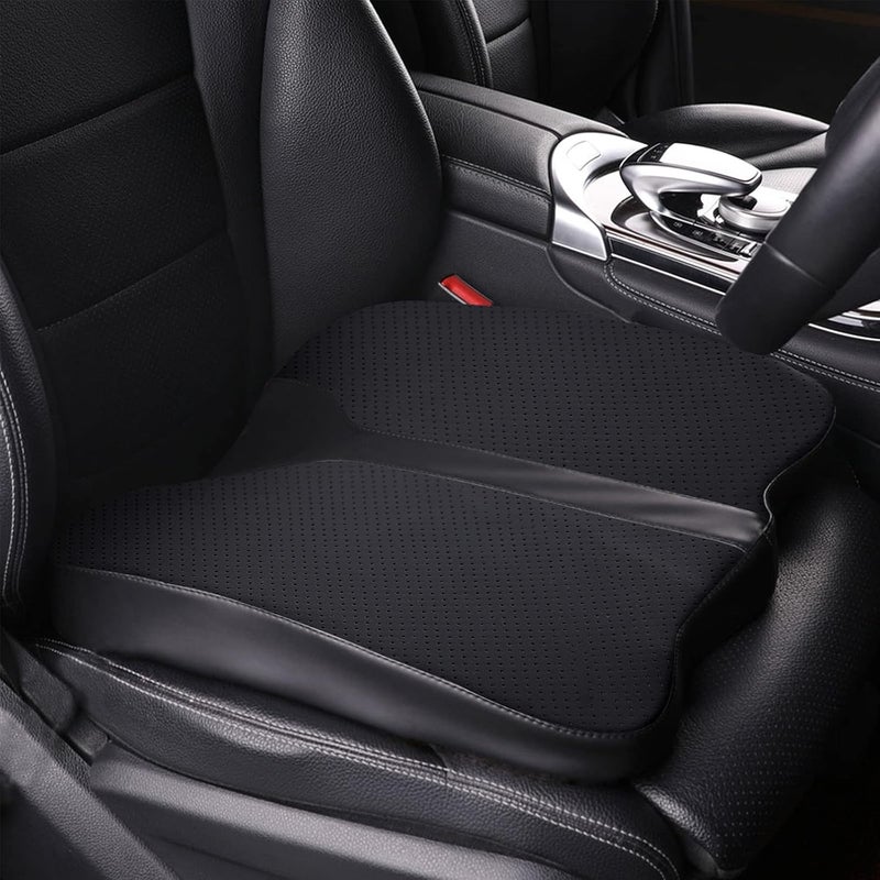 LARROUS Car Seat Cushion - Comfort Memory Foam Seat Cushion for Car Seat Driver, Tailbone (Coccyx) Pain Relief Pad, Car Seat Cushions for Driving, Office Chair Cushion (Black) - Image 1