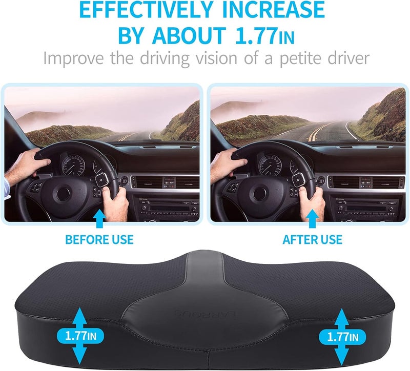 LARROUS Car Seat Cushion - Comfort Memory Foam Seat Cushion for Car Seat Driver, Tailbone (Coccyx) Pain Relief Pad, Car Seat Cushions for Driving, Office Chair Cushion (Black) - Image 2