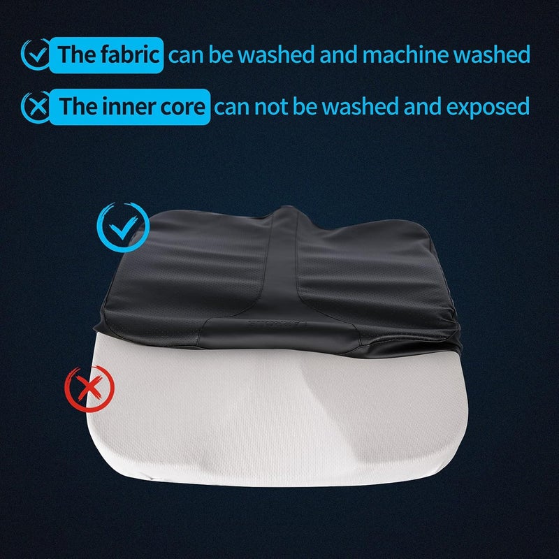 LARROUS Car Seat Cushion - Comfort Memory Foam Seat Cushion for Car Seat Driver, Tailbone (Coccyx) Pain Relief Pad, Car Seat Cushions for Driving, Office Chair Cushion (Black) - Image 4