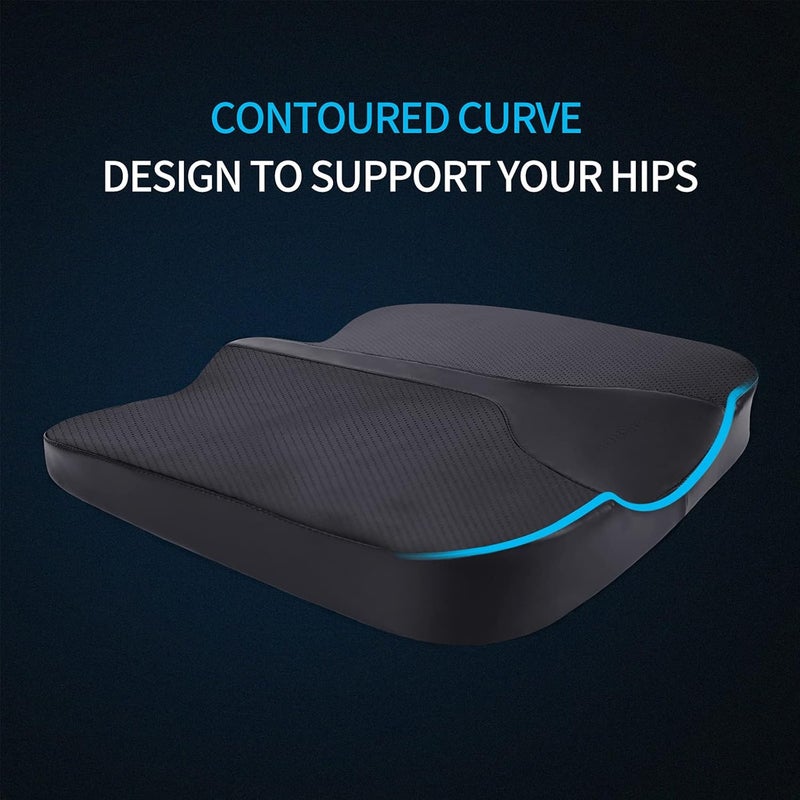 LARROUS Car Seat Cushion - Comfort Memory Foam Seat Cushion for Car Seat Driver, Tailbone (Coccyx) Pain Relief Pad, Car Seat Cushions for Driving, Office Chair Cushion (Black) - Image 5