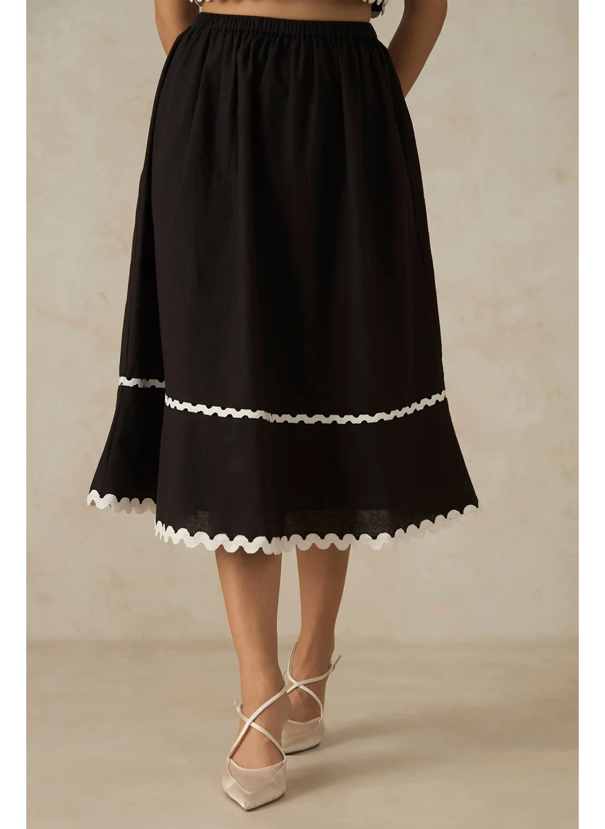 فيرجيو Virgio Brielle Skirt Ric Rac Lace Tiered Skirt