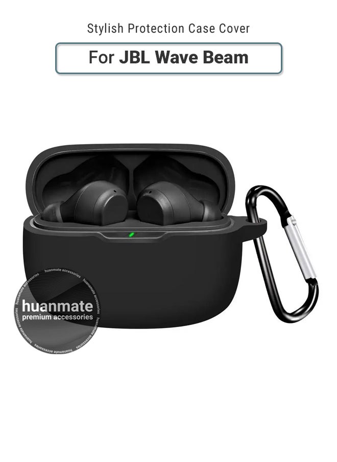 huanmate JBL Wave Beam Silicone Case Cover - Black - Made with Soft Silicone, Lightweight & Durable - Stylish Design, Accurate Cut-outs, Easy Installation & Removal  - Image 1