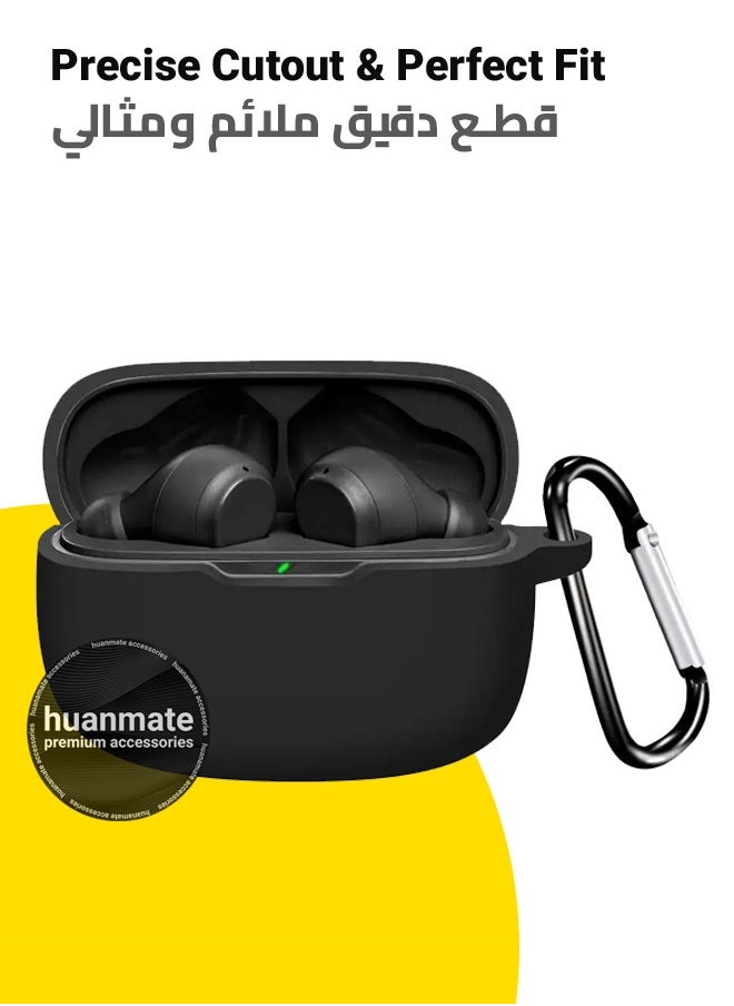 huanmate JBL Wave Beam Silicone Case Cover - Black - Made with Soft Silicone, Lightweight & Durable - Stylish Design, Accurate Cut-outs, Easy Installation & Removal  - Image 2
