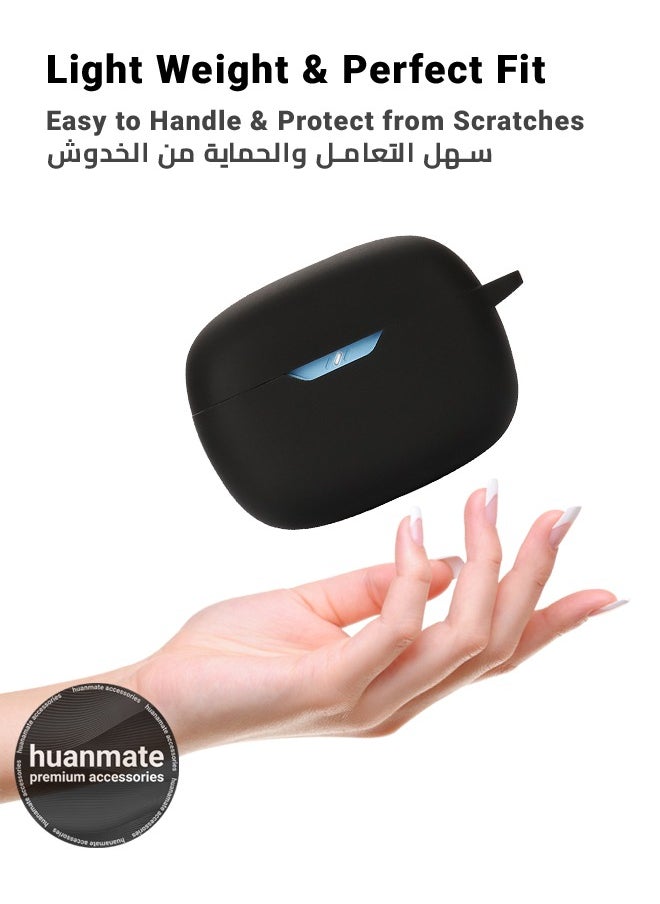 huanmate JBL Wave Beam Silicone Case Cover - Black - Made with Soft Silicone, Lightweight & Durable - Stylish Design, Accurate Cut-outs, Easy Installation & Removal  - Image 3