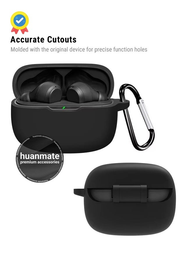 huanmate JBL Wave Beam Silicone Case Cover - Black - Made with Soft Silicone, Lightweight & Durable - Stylish Design, Accurate Cut-outs, Easy Installation & Removal  - Image 5