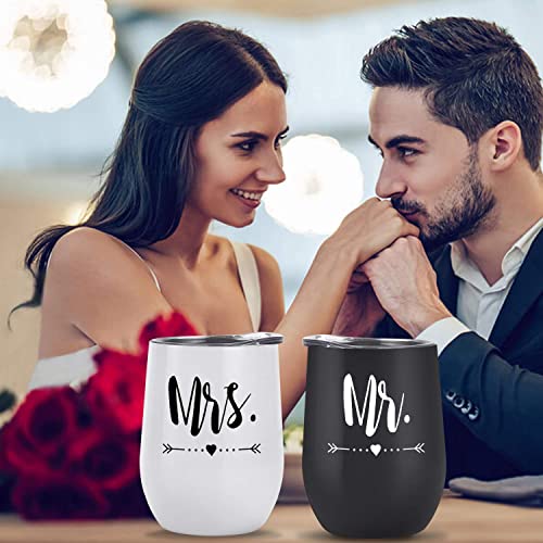 STORE 2508 Insulated Tumbler Set Of 2, Mr Mrs, Stainless Steel, Anniversary Gift, Wedding Gift 350Ml - Image 5