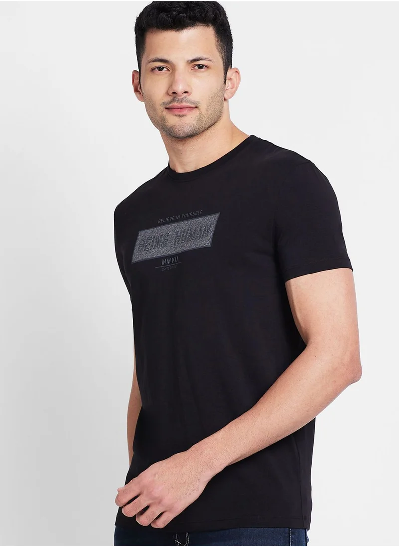 Being Human Printed Crew Neck T-Shirt