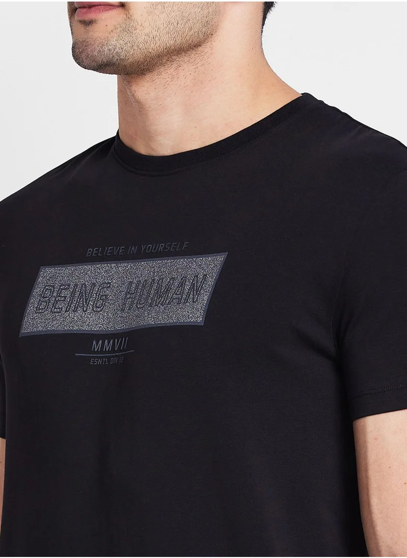 Being Human Printed Crew Neck T-Shirt