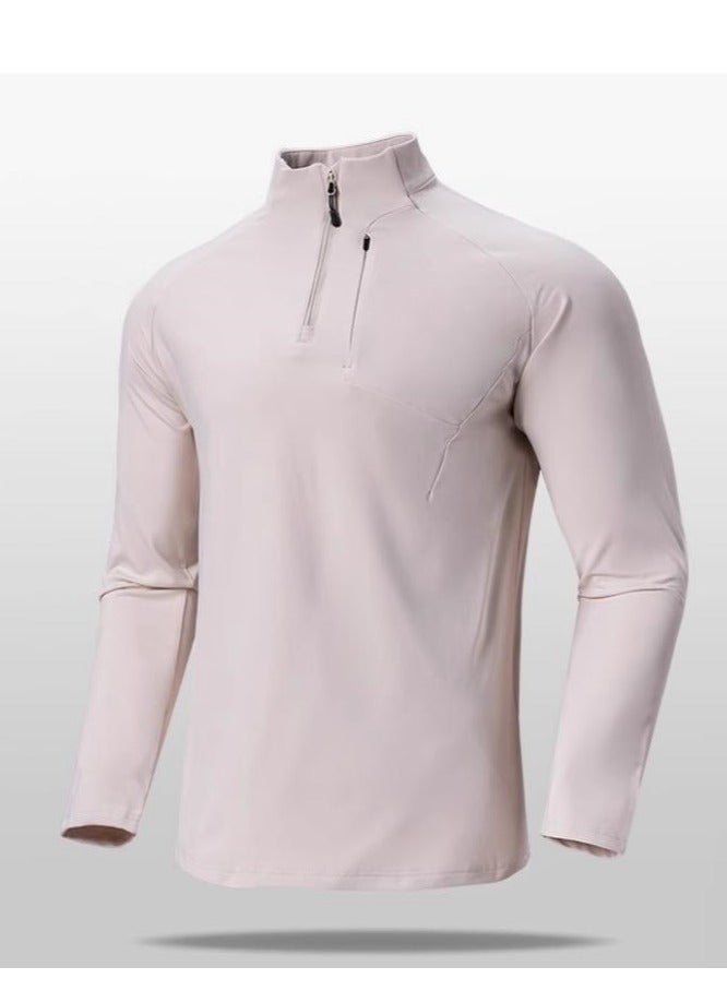 Men's Half Zipper Comfortable Long Sleeve Bottom Shirt Interior - Image 1