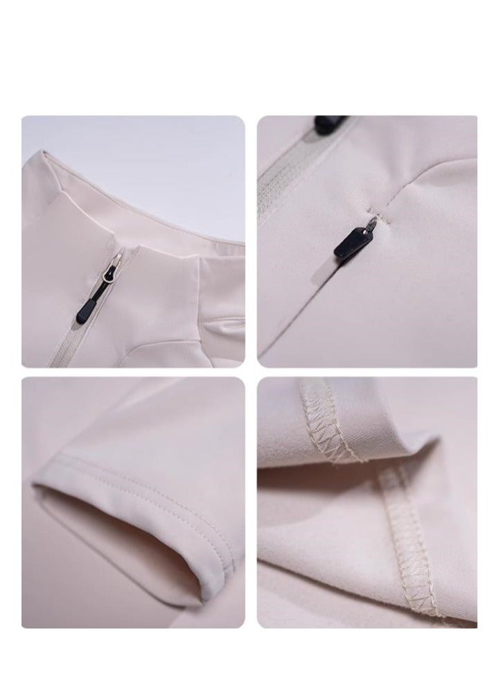 Men's Half Zipper Comfortable Long Sleeve Bottom Shirt Interior - Image 3