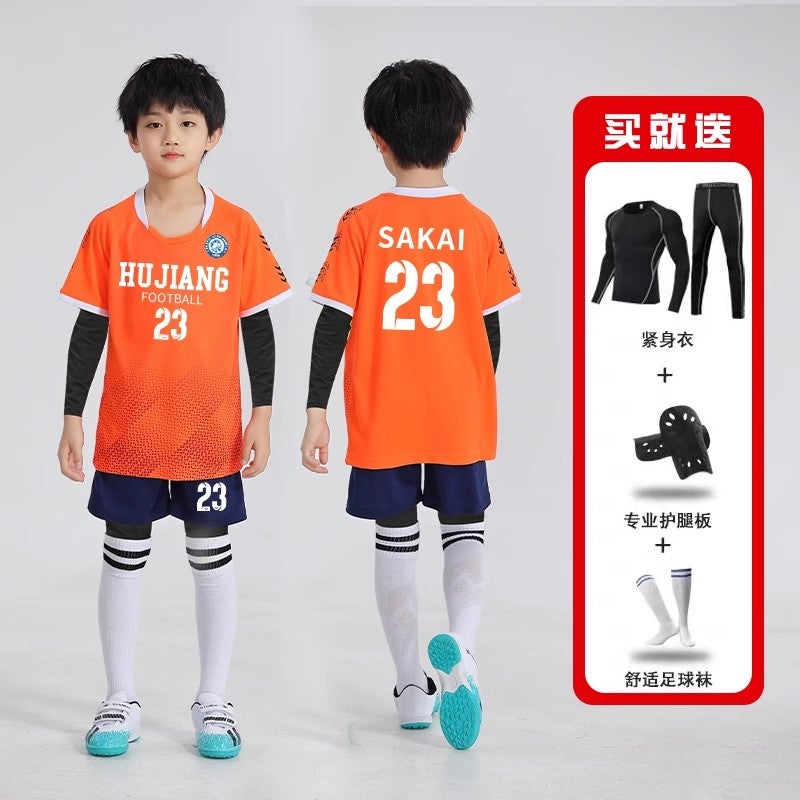 Kidsren'S Football Uniforms, Boys' Primary School Game Uniforms, Girls' Training Uniforms, Football Jerseys With Printed Numbers - Image 1