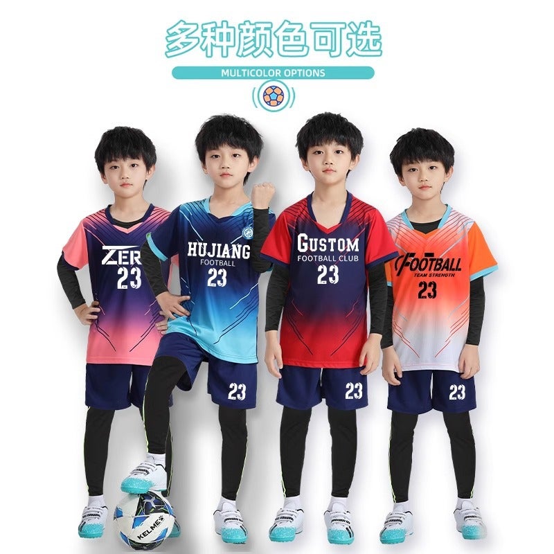 Kidsren'S Football Uniforms, Boys' Primary School Game Uniforms, Girls' Training Uniforms, Football Jerseys With Printed Numbers - Image 4