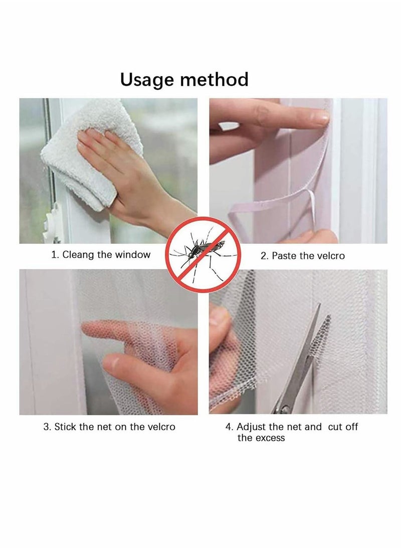 Window Mosquito Screen Nets, Fly Window Screen Mesh Insect Netting with Self-Adhesive Tapes, Window Screen Mosquito Netting, Fly Screen Window netting