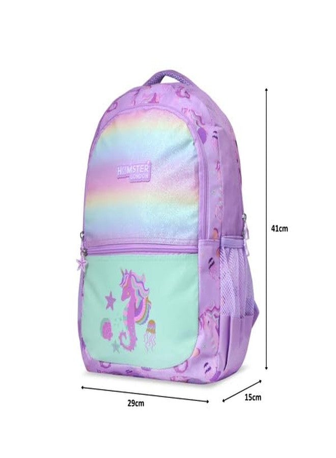 HAMSTER LONDON Twinkle Horn Big Unicorn Backpack - Adorable & 15.9L Spacious School Bag in Magenta with Three Zipped Compartments | Durable, Water-Resistant | Dimensions: W12cm x H40cm x L28cm - Image 4