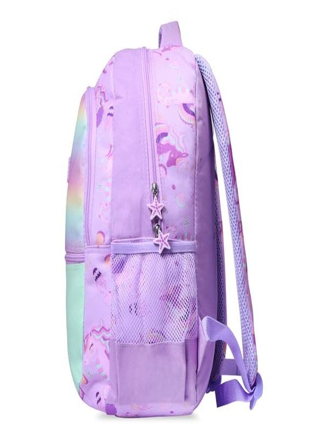 HAMSTER LONDON Twinkle Horn Big Unicorn Backpack - Adorable & 15.9L Spacious School Bag in Magenta with Three Zipped Compartments | Durable, Water-Resistant | Dimensions: W12cm x H40cm x L28cm - Image 3