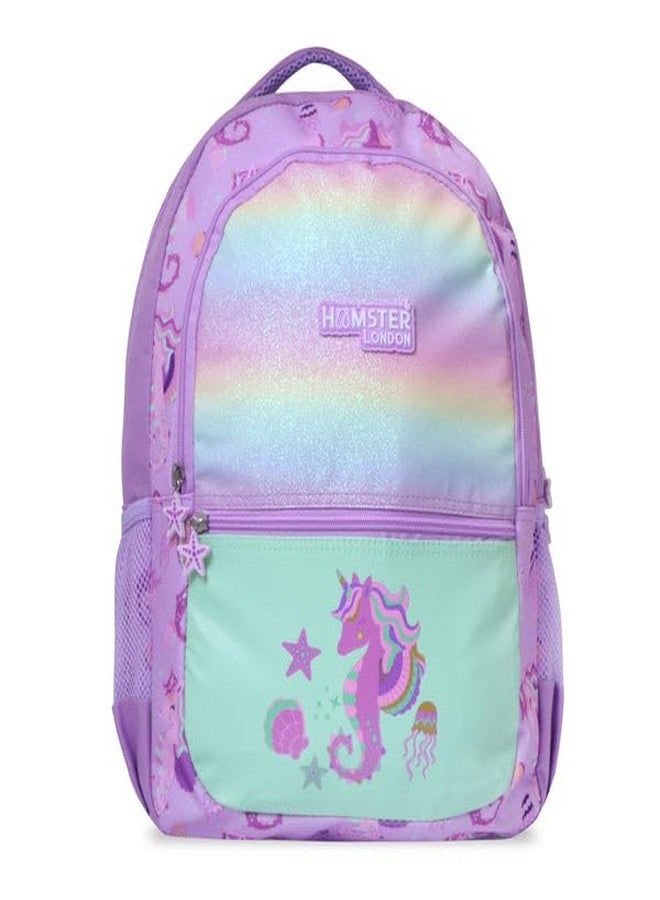 HAMSTER LONDON Twinkle Horn Big Unicorn Backpack - Adorable & 15.9L Spacious School Bag in Magenta with Three Zipped Compartments | Durable, Water-Resistant | Dimensions: W12cm x H40cm x L28cm - Image 1