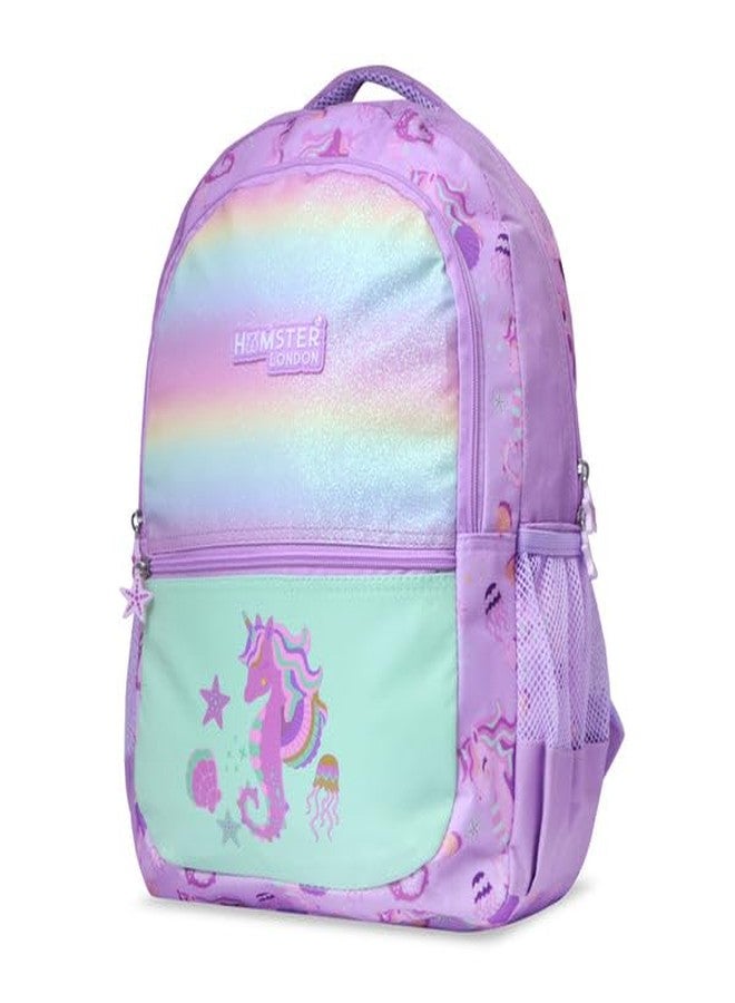 HAMSTER LONDON Twinkle Horn Big Unicorn Backpack - Adorable & 15.9L Spacious School Bag in Magenta with Three Zipped Compartments | Durable, Water-Resistant | Dimensions: W12cm x H40cm x L28cm - Image 2