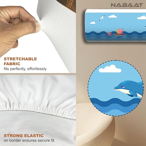 NABAAT AC Cover for Split 1.5 Ton Indoor Printed Air Conditioning Wall Mounted Dust Cover Folding Designer (38”x 12”x 9”), Sea Fun - Image 5
