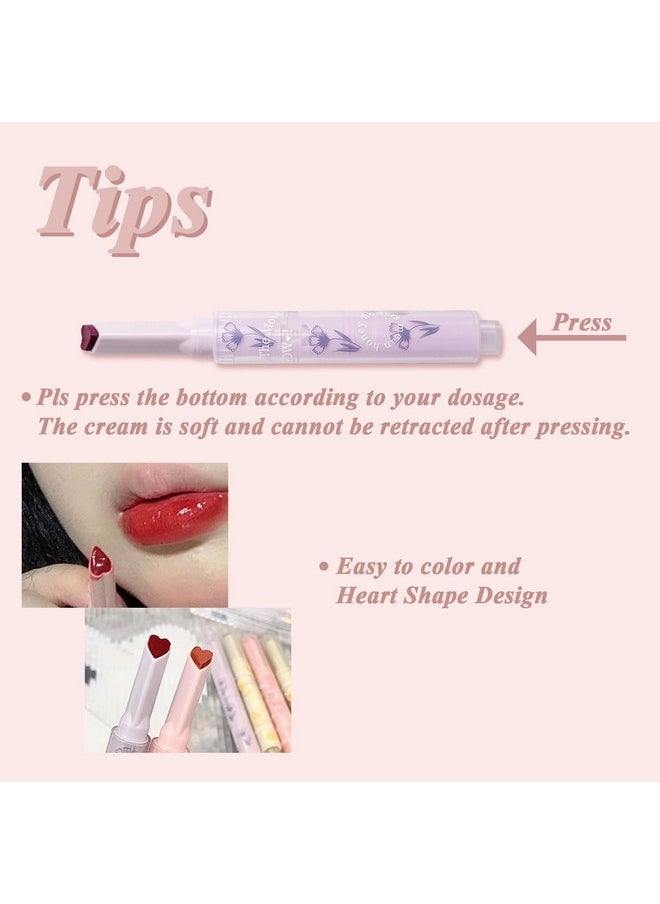 KWOLYKIM - 2 Colors Jelly Lipsticks Glass Water Hydrating Heart Shaped Lipsticks Moisturizing Tinted Lip Balm Lip Gloss Long Lasting Lip Pen Beauty Makeup Plumping Gloss Lip Glaze Gift For Women Girls - Image 1