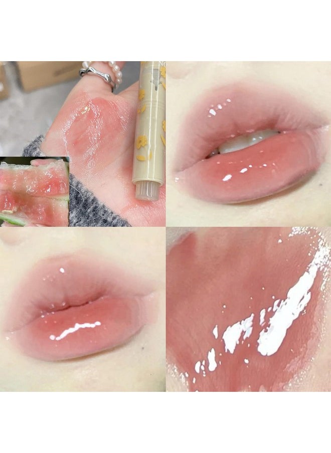 KWOLYKIM - 2 Colors Jelly Lipsticks Glass Water Hydrating Heart Shaped Lipsticks Moisturizing Tinted Lip Balm Lip Gloss Long Lasting Lip Pen Beauty Makeup Plumping Gloss Lip Glaze Gift For Women Girls - Image 1
