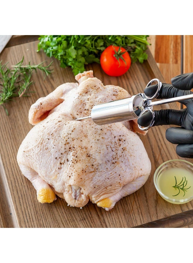 Restaurantware Met Lux Meat Injector Kit, Professional Food Injector Syringe Kit - 2 Ounce Syringe, 3 Needles, Stainless Steel Meat Injector Set, 2 Cleaning Brushes, For Marinating And Seasoning - Image 3